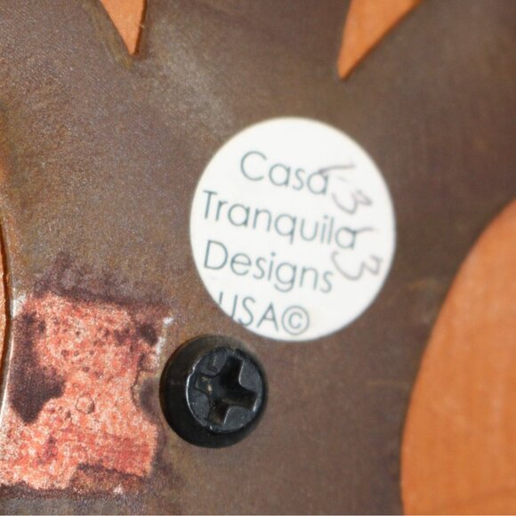 Set Of 2 Handcrafted Wooden & Metal Turtles w/faux Turquoise Accents - Picture 5 of 9